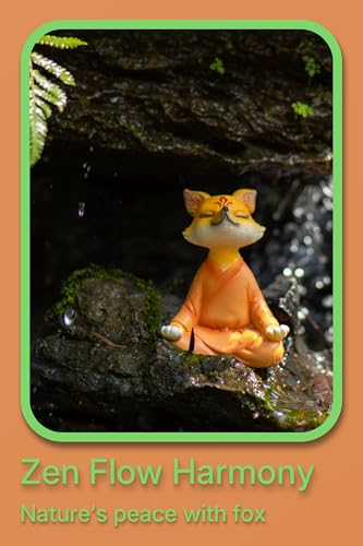 Zen Fox Figurine, Meditating Fox Buddha Statue for Home Decor, Living Room, Yoga & Meditation Accent, Shelf, Table, Desk Decor, Outdoor Garden Decor, Gifts for Women
