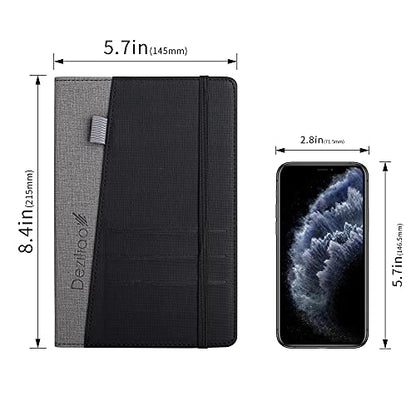 Lined Journal Notebooks with Pen Loop, Hardcover Notebook Journal for Work, 100Gsm Premium Thick Paper with Inner Pocket, Medium 5.7''''x8.4'''', ?Black, Ruled, 1 Pack - color: Gray-black