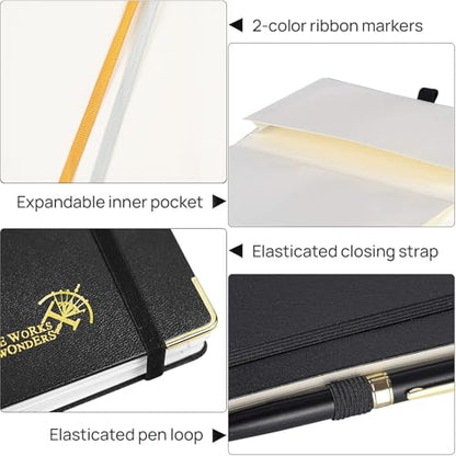 POPRUN Blank Spiral Journal Notebook, A5 Hardcover Sketch Books, 141 Pages Unlined Journals for Women Men, 120 GSM Plain Notebooks for Sketching, Drawing, Painting, 5.75'' x 8.25'', Navy Blue - color: Navy Blue, style: Plain