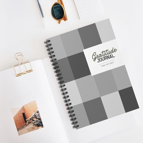 Spiral Gratitude Journal | Matte Geometric Notebook F