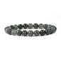 Justinstones Gem Semi Precious Gemstone 8mm Round Beads Stretch Bracelet 7 Inch Unisex - color: Green Rutilated Quartz