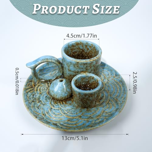 4-in-1Blue Ceramic Palo Santo Burner Holder - Small Incense Burner & Smudge Tray Bowl for Incense Sticks/Cones & Sage - Ideal for Meditation Rooms,Zen and Aromatic Scents - Matches Compatible - color: Palo-incense-dish-blue