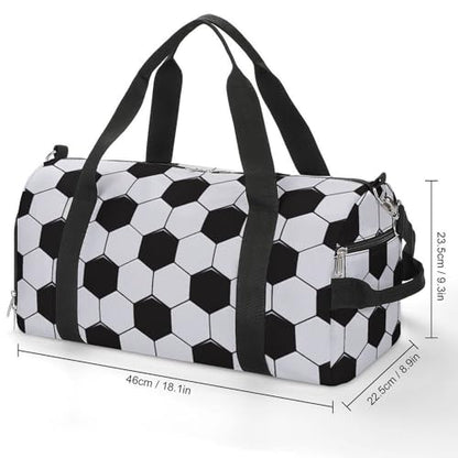 Soccer Ball White And Black Large Capacity Portable Fitness Bag, Easy to Carry - color: Soccer Ball White and Black