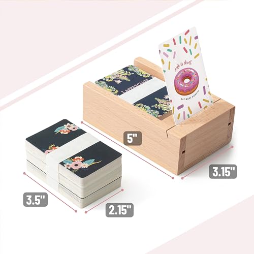 Mr. Pen- Encouragement Cards with Wooden Stand, 100 pcs Inspirational Cards, Motivational Cards, Inspirational Note Cards, Motivational Quote Cards, Kindness Cards - color: Light Honey