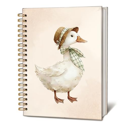 LIANGW Cute Goose Gifts Notebook Journal for Kids, Gifts for Goose Lovers, Cute Animal Notebook Journal for School Women Teen Girls Kids, Watercolor Baby Animal Hardcover Spiral Notebook 5.5x8.3 Inch - color: 01-goose (kids)
