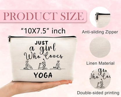 kdqua Yoga Gifts Makeup Bag, Gifts for Yoga Teachers Women, Meditation Gift Cosmetic Bags Zipper Pouch Travel Organizer Toiletry Bag