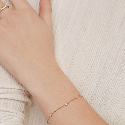 PAVOI 14K Gold Plated Beaded Bracelet for Women | Stackable Gold Bead Bracelet | Adjustable Dainty Gold Jewelry