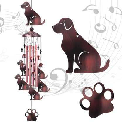 36 Inch Dogs Wind Chimes Outdoor/Indoor Decor - Metal Dog Musical Wind Bells, Mobile Romantic Dog Wind Catcher, Outdoor Dogs Wind Chimes Gifts for Mom, Home, Balcony, Trees, Festival Garden Decoration