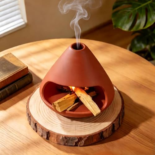 Terracotta Zongzi Palo Santo Holder–Elegant Sage Cone Incense Dish for Zen Meditation Altar, Energy Cleansing&Yoga Spa–Perfect for Mindfulness, Aromatherapy, Stress Relief&Spiritual Decor Gift - color: Terracotta