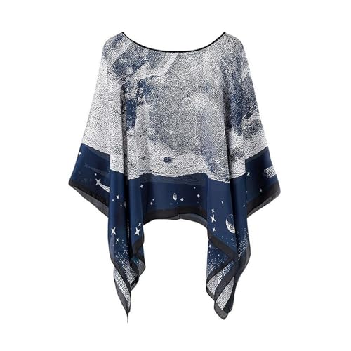 Women's Satin Cover Up Short Poncho Tops Sheer Chiffon Boho Pashmina Shawl Beach Soft Shawl - color: Style3