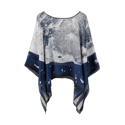 Women's Satin Cover Up Short Poncho Tops Sheer Chiffon Boho Pashmina Shawl Beach Soft Shawl - color: Style3