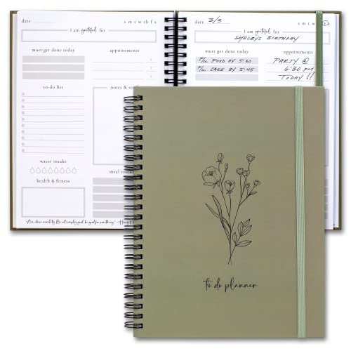Beautiful To Do List Notebook - Aesthetic Daily Planner to Easily Organize Your Tasks And Boost Productivity - Stylish Undated ADHD Planner Gift and The Perfect School or Office Supplies For Women - color: Darkgreen