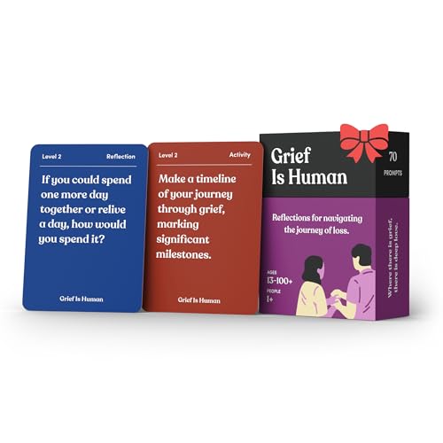 Grief is Human | Family & Friends Conversation Cards for Grieving | 70 Cards to Help You Process The Journey of Loss | Therapy for Adults - style: Grief Is Human