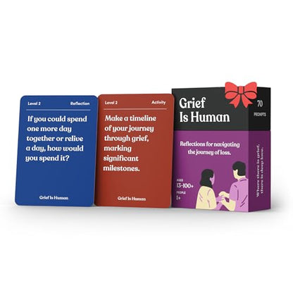 Grief is Human | Family & Friends Conversation Cards for Grieving | 70 Cards to Help You Process The Journey of Loss | Therapy for Adults - style: Grief Is Human