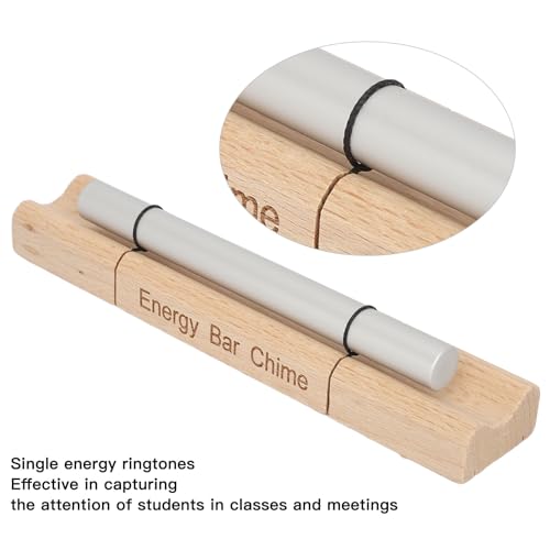 Single Tone Energy Chime for Mindfulness Meditation, Wooden Hand Chime with Mallet, Cherry Wood and Aluminum Alloy Healing Bell for Yoga Prayer Stress Relief (Moon Shaped) - size: Moon Shaped