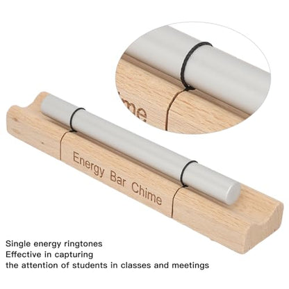 Single Tone Energy Chime for Mindfulness Meditation, Wooden Hand Chime with Mallet, Cherry Wood and Aluminum Alloy Healing Bell for Yoga Prayer Stress Relief (Moon Shaped) - size: Moon Shaped