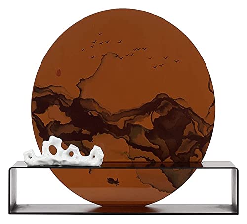 Sculpture Tabletop New Chinese Ink Zen Round Room Desktop Desktop Statue