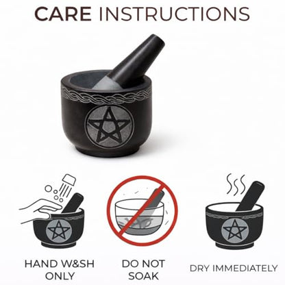 Mortar and Pestle Set Unique - Black Pestle and Mortar Bowl Solid Stone Grinder for Herbs Spice Guacamole Garlic Ginger Root