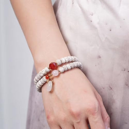 Natural Star Moon Bodhi Bracelet for Women Men Double-loop Winding Star Moon Bead Bracelet Meditatioon Healing Anxiety Relief Energy Buddha Bead Bracelets Birthday Gift - color: Bodhi 102
