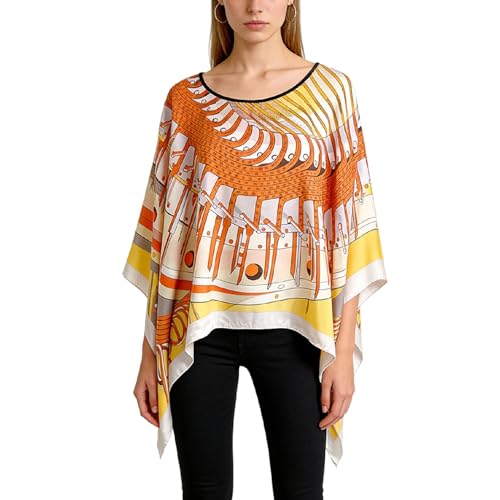 Women's Satin Cover Up Short Poncho Tops Sheer Chiffon Boho Pashmina Shawl Beach Soft Shawl - color: Style29