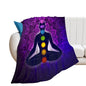 Seven Chakra Yoga Meditation Lotus Purple Mandala Soft and Comfortable Flannel Blanket, Home Blanket 40"*50" （100 * 130cm） - color: Seven Chakra Yoga Meditation Lotus Purple Man, size: 40"*50" （100*130cm）