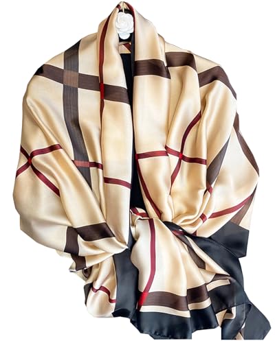 Dress Scarves Shawl Wraps Long Silky Scarf for Women Dressy Fashion Lightweight for Decorative Formal Evening Gowns - color: 1003-apricot
