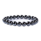 Justinstones 8mm Round Beads Stretch Bracelet 7 Inch Unisex - color: Black Hematite