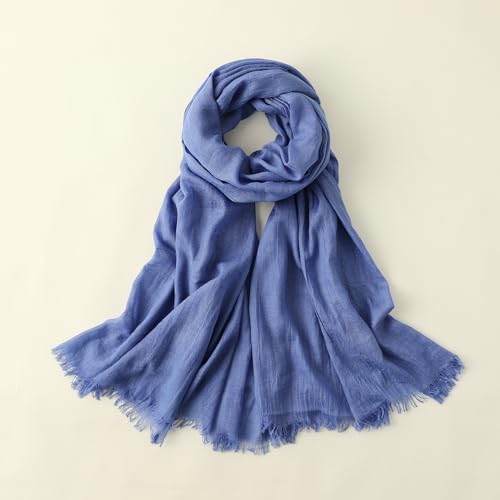 Pashmina Shawl Party Wraps Evening Dress Bridesmaid Long Cotton Scarves for Wedding - color: Sapphire Blue 24