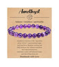 BOMAIL Natural Stone Bracelet for Women Men - 8MM Semi-Precious Gemstone Beaded Bracelet Healing Crystal Stretch Bracelet Yoga Bracelets Jewelry - color: Amethyst
