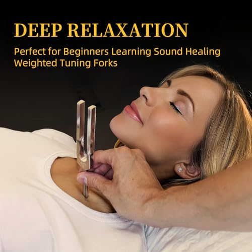 Tuning Forks for Healing Instrument (128Hz, 256Hz, 512Hz) - Tuning Fork Set with Reflex Hammer, Sound Healing Instruments for Essential Yoga/Chakra/Sound Therapy/Meditation Beginner