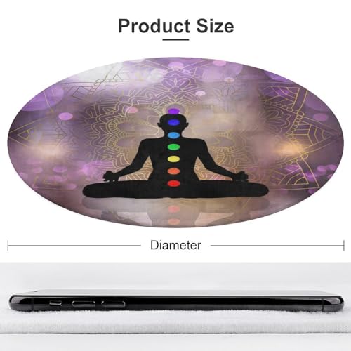 Chakra Silhouette of Female Doing Yoga Ultra Soft Non-Slip Area Rugs Indoor Coral Velvet Floor Mat Short Flannel Carpet for Living Room Bedroom Dining Room