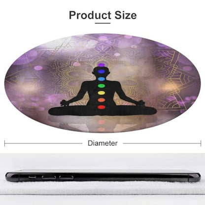 Chakra Silhouette of Female Doing Yoga Ultra Soft Non-Slip Area Rugs Indoor Coral Velvet Floor Mat Short Flannel Carpet for Living Room Bedroom Dining Room