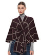 PULI Women's Elegant Shawl Wraps Soft Open Front Poncho Sweater for Spring Fall Winter - color: Classic Check-burgundy and Oatmeal