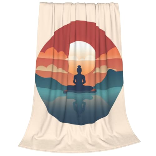 Minimalistic Mindfulness Blanket Anti Pilling Throw Yoga Fleece Flannel Lightweight Cozy Bedspread Living Room Women Adults and Kids Bed Sofa 60"X50" - color: Minimalistic Mindfulness