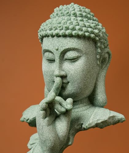 livelyfish Meditating Buddha Statue Zen Garden Statues Sandstone Thinker Buddha Sculpture Figurine for Fish Tank Aquarium Home Decorations, Gift (B) - size: B