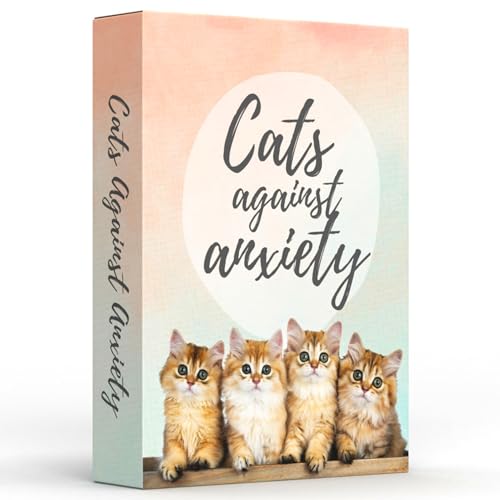 Cats Against Anxiety Cards - 50 Cards by Catchyourdreams for Self Esteem and Stress, Affirmations for Anxiety Emotions Cat Gifts for Women Men (Cats Against Anxiety) - style: Cats Against Anxiety