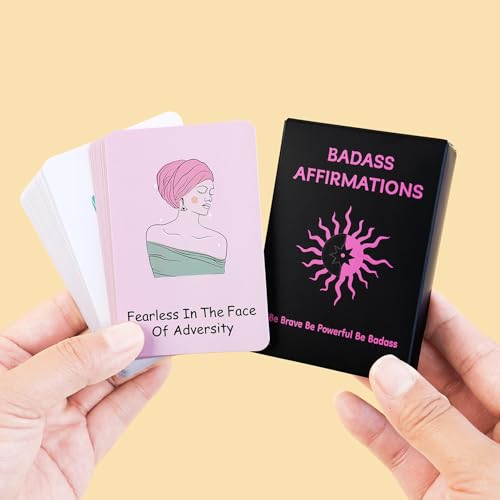 YOKSAS 60 Daily Affirmation Cards for Women – Inspirational & Motivational Quotes, Mindfulness Cards, Positive Affirmation Gift Set for Women, Birthday, Anniversary & Self-Care