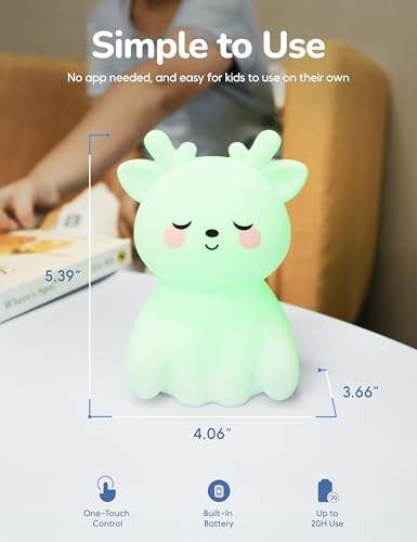 Breathing Pal 'Deedee'- Mindfulness Breathing Light, Guided Visual Meditation Breathing Light, Anxiety Relief Items for Calm Down Corner/Meditation/Sleep for Adult&Kid - size: DeeDee (Deer)