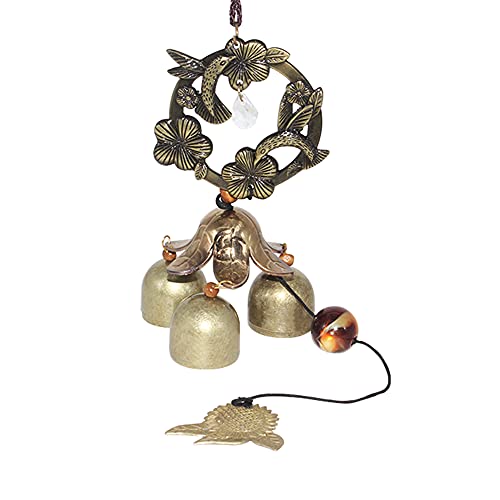 Wreath Wind Chimes Metal Garden Bells Hummingbird WindChimes for Lucky Outdoor Garden Patio Hanging Decor Gift for Mother