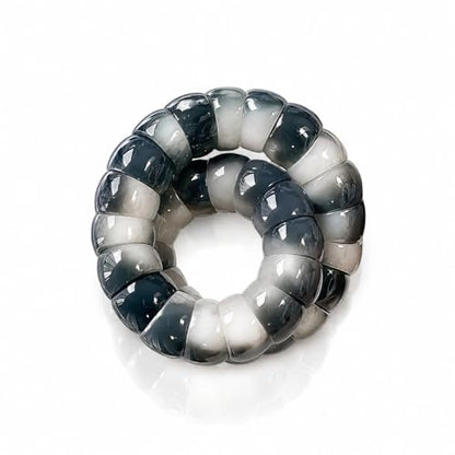 MUDI Bracelet For Women, Bodhi Seed Beads Bracelets Fidget Healing Energy Protection Stretch to My Man Jewelry Gift - color: Oval Ink White