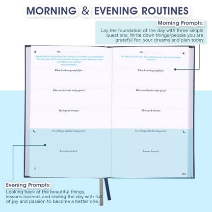 Daily Gratitude Journal/Planner - Five Minutes A Day to Be Grateful, Undated Guided Journal with Simple Guided Format to Track Your Growth, Weekly Growing Challenge Part with Quotes for Happiness