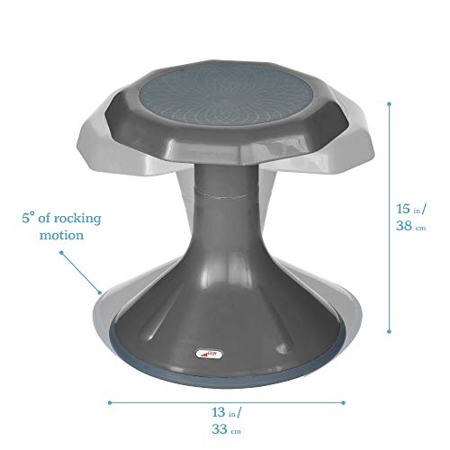 ECR4Kids ACE Active Core Engagement Wobble Stool, 15-Inch Seat Height, Flexible Seating, Grey - color: Grey