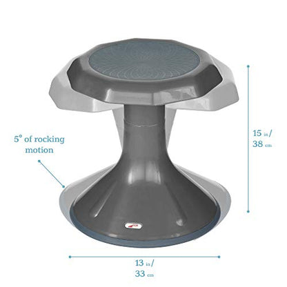 ECR4Kids ACE Active Core Engagement Wobble Stool, 15-Inch Seat Height, Flexible Seating, Grey - color: Grey