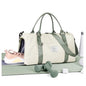 Gym Bag Womens Mens with Shoes Compartment and Wet Pocket Travel Duffel Bag for Women for Plane Sport Gym Tote Bags Swimming Yoga Waterproof Weekend Overnight Carry on Bag Hospital Holdalls - color: A11-Beige with Green