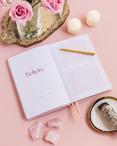 Manifestation Journal - Worthy of Abundance - Manifest Rich Life, Develop Millionaire Money Mindset - Daily Guided Gratitude Luxury Miracle Planner with Prompts for Women & Men Gift - color: Pink