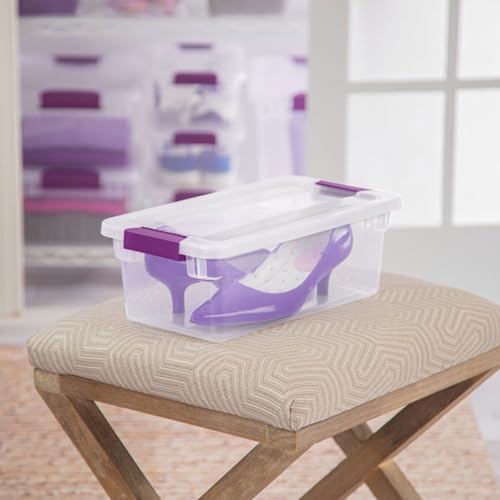 Sterilite 12-Pack ClearView Latch Box, Clear Stackable Organizer Bins with Lids, 6 Qt – Small Plastic Tote Containers for Closet, Office, Bedroom, Shelving Units and Home Storage Organization - size: 12 Pack, style: 6 Quart