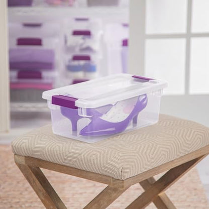 Sterilite 12-Pack ClearView Latch Box, Clear Stackable Organizer Bins with Lids, 6 Qt – Small Plastic Tote Containers for Closet, Office, Bedroom, Shelving Units and Home Storage Organization - size: 12 Pack, style: 6 Quart