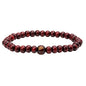 5mm Wood Beaded Bracelet Buddha Bracelet Elastic 6" - color: Red 1, size: 6mm