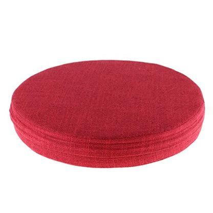 6cm Portable Round Yoga Meditation Cushion - Weight Breathable Linen, Perfect for Home and Outdoor Exercise - Red