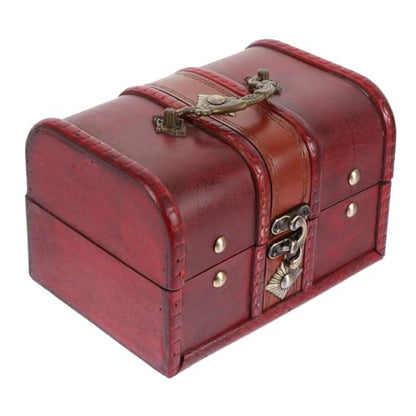 LIFKOME Retro Style Wooden Storage Box Large Capacity Sturdy Jewelry Coins and Office Supplies